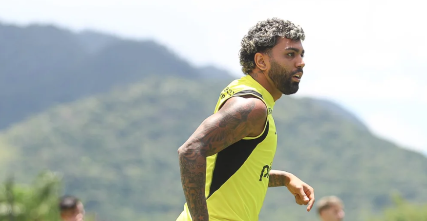 Gabigol em treino pelo Flamengo