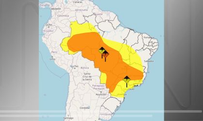 Inmet emite alerta de perigo para chuvas intensas em boa parte do Brasil