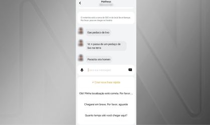 Mensagem homofóbica enviada por motorista da 99 a passageiro em Pernambuco