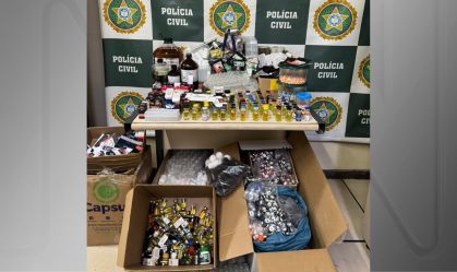 Materiais aprendidos na fábrica clandestina de anabolizantes no Rio