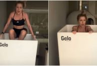Jade Picon mergulha em banheira de gelo após treino; veja momento
