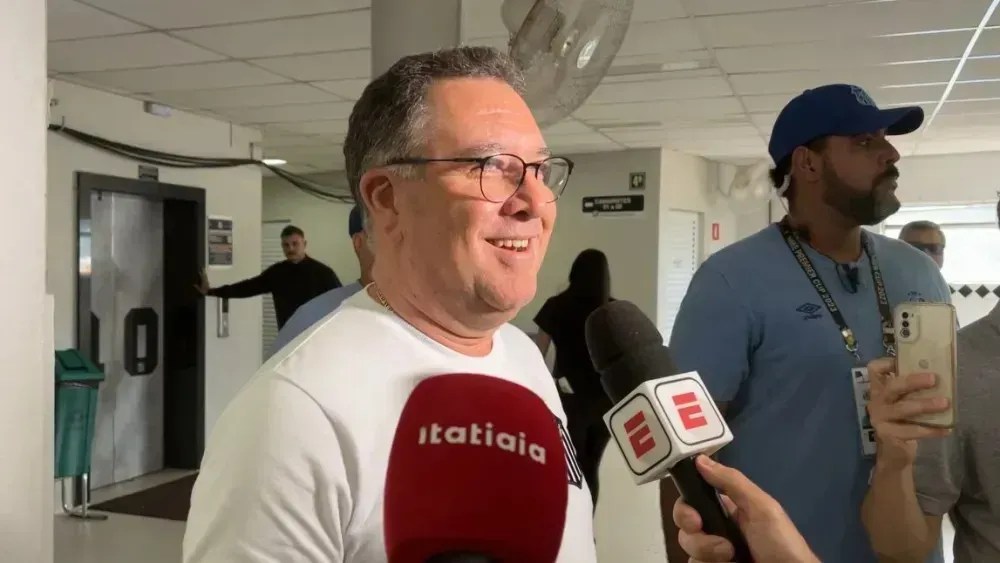 Marcelo Teixeira conversou com a imprensa antes da partida do Santos contra o CRB