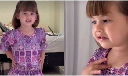 Virginia mostra a filha cantando música do "tio Leandro"