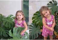 Maria Flor pede para posar ao lado de plantas em mansão e diverte Zé Felipe