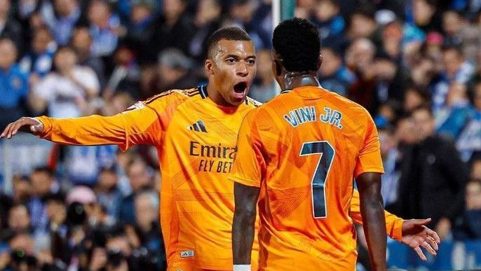 Mbappé durante vitória do Real Madrid sobre o Leganés