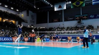 Arena UniBH em partida do Minas na Superliga Feminina de Vôlei