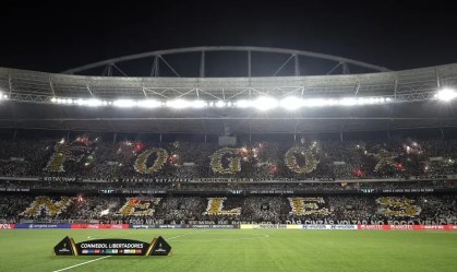 Mosaico da torcida do Botafogo na partida contra o Penarol