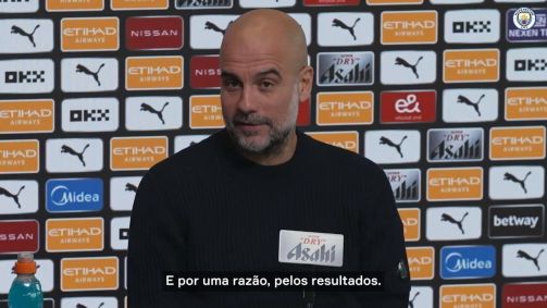 Pep Guardiola em entrevista coletiva