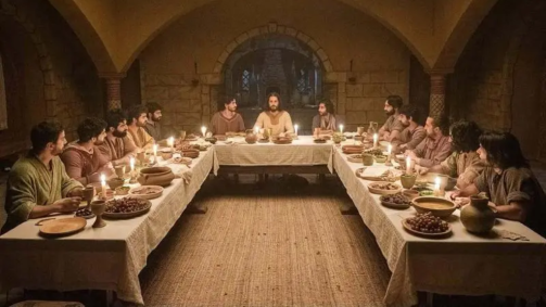 Prévia da recriação de A Última Ceia em The Chosen
