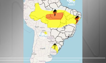 Inmet emite alerta de perigo de chuvas intensas no Norte e no Nordeste