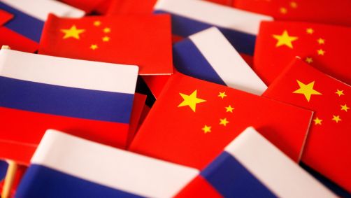 bandeiras da china vermelha e russia