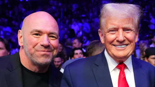 Donald Trump e Dana White durante o UFC 302