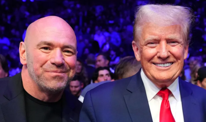 Donald Trump e Dana White durante o UFC 302