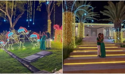 Virginia posa com Zé Felipe em decoração natalina luxuosa: "Pais de 3"