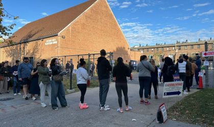 Fila para votação em Washington, nos Estados Unidos