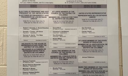 Cédula de votação de Washington