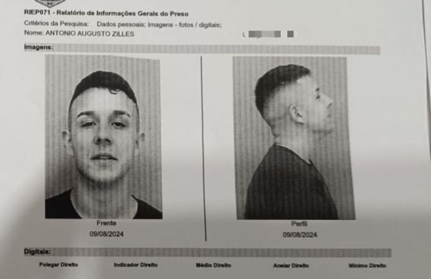 Antonio Augusto Zilles, de 20 anos • Reprodução