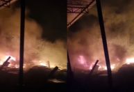 Pátio do Detran pega fogo em MG; quase 40 veículos são incendiados