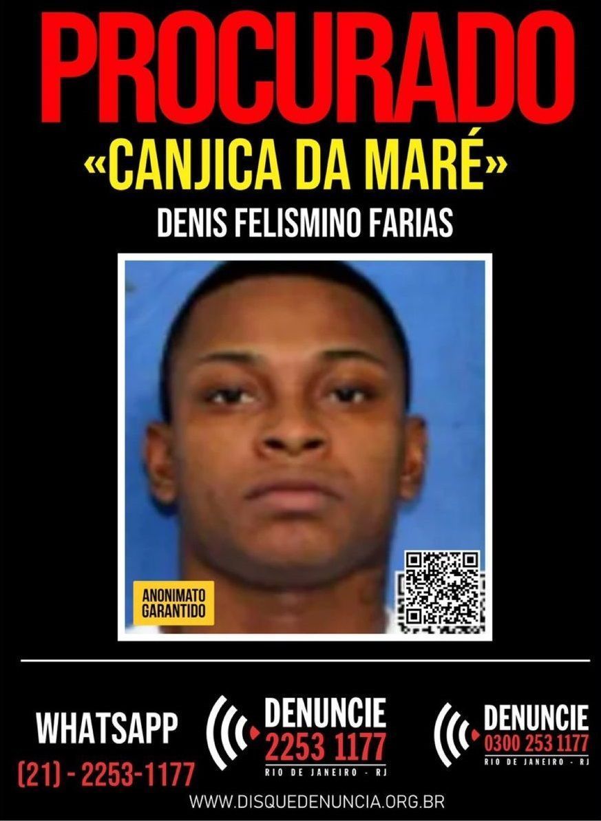 Cartaz de procurado do traficante • Polícia Militar do RJ