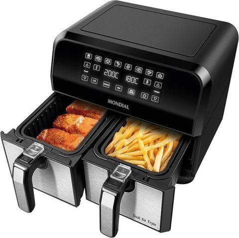 Fritadeira Air Fryer Dual Duplo Cesto 8L Mondial • Divulgação