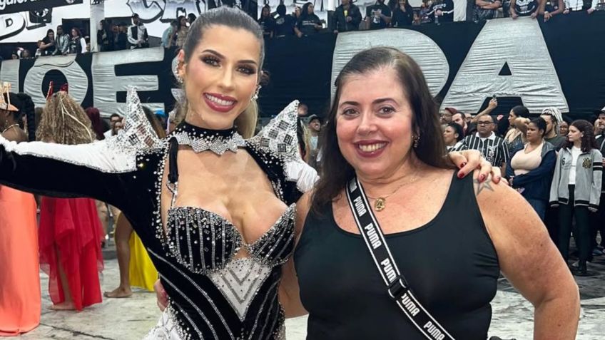 Ana Paula Minerato e a mãe, Sylvia Minerato, na quadra da Gaviões da Fiel • Instagram/Sylvia Minerato