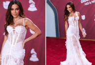 Anitta vai ao Grammy Latino com vestido de renda; veja detalhes do look