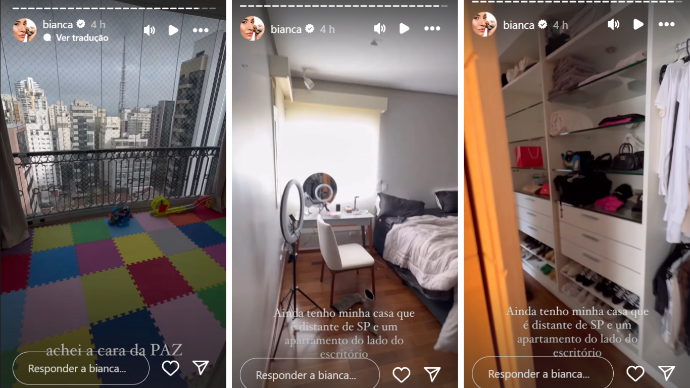Bianca também mostrou detalhes da brinquedoteca, do seu quarto e de seu closet na nova residência • Instagram/Bianca