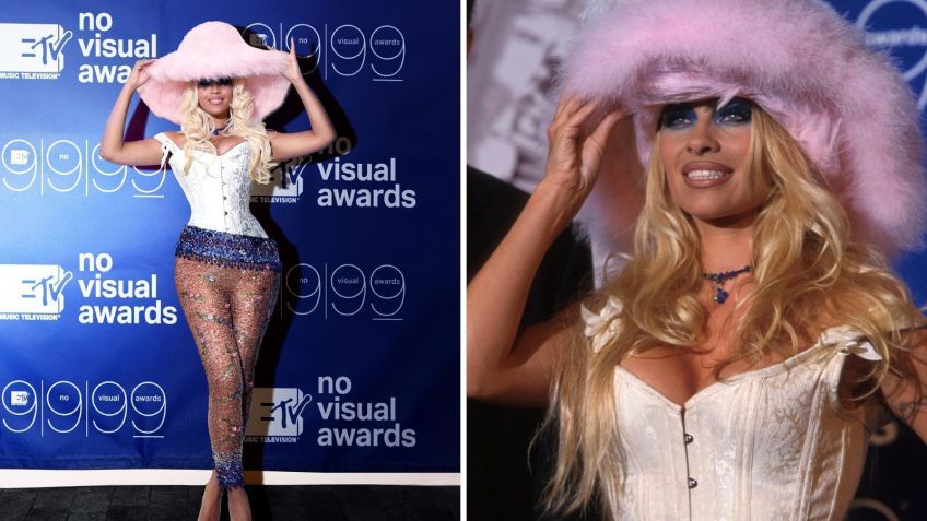 Beyoncé recria look de Pamela Anderson no VMA 1999 • Instagram/Beyoncé/Reprodução/X