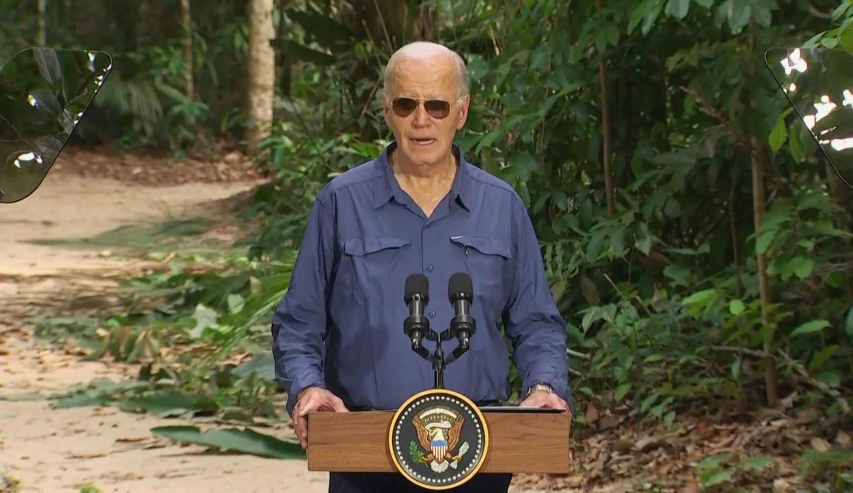 Biden discursa em Manaus