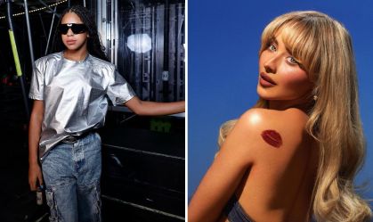 Com make de beijos, Blue Ivy, filha de Beyoncé, vai a show de Sabrina Carpenter