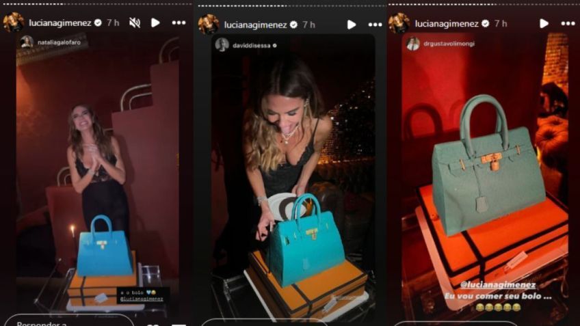 Luciana Gimenez comemorou aniversário de 55 anos com bolo inspirado em bolsa da grife Hérmes • Instagram/Luciana Gimenez