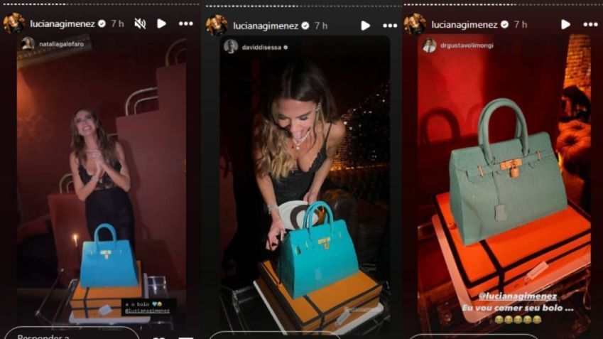 Luciana Gimenez comemorou aniversário de 55 anos com bolo inspirado em bolsa da grife Hérmes • Instagram/Luciana Gimenez