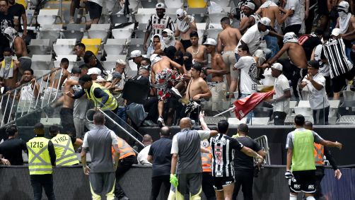 Briga generalizada na Arena MRV durante final entre Atlético-MG e Flamengo