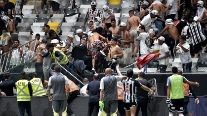 Briga generalizada na Arena MRV durante final entre Atlético-MG e Flamengo