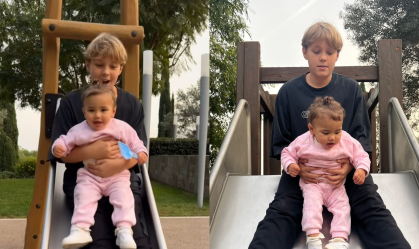 Bruna Biancardi mostra Davi Lucca e Mavie brincando juntos em Barcelona