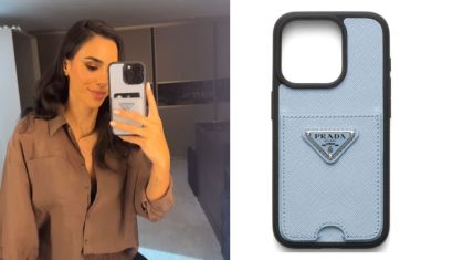 Bruna Biancardi usa capinha de couro da Prada