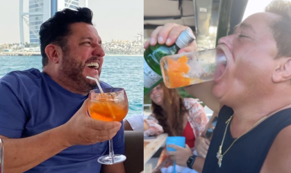 De ressaca após show em navio de Leonardo, Bruno diz: "Não é fácil acompanhar"