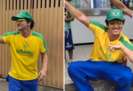 Antes do último show, Bruno Mars é flagrado em sarjeta de bar em BH