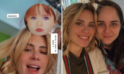 Carolina Dieckmann mostra encontro com atriz que viveu a neném Heleninha em "Bebê a Bordo"
