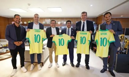Presidente da CBF, Ednaldo Rodrigues recebeu visita de executivos do Grupo City