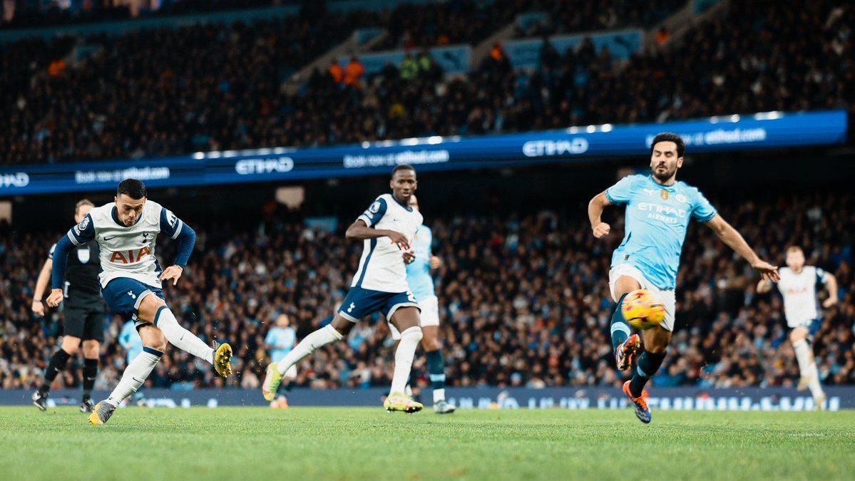 Tottenham goleou o Manchester City fora de casa