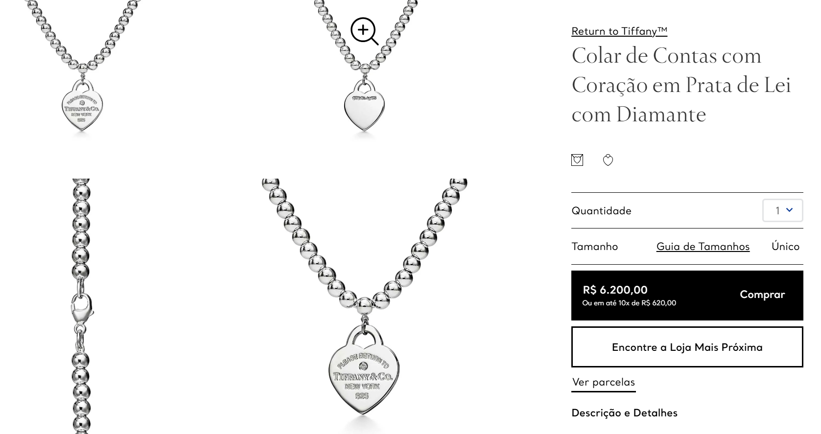 Colar de grife da Tiffany • Reprodução