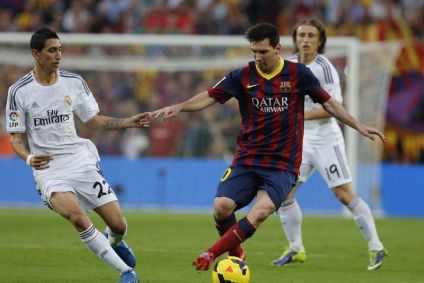 Di María e Messi no clássico Real Madrid x Barcelona