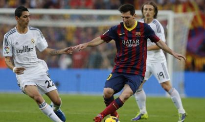 Di María e Messi no clássico Real Madrid x Barcelona