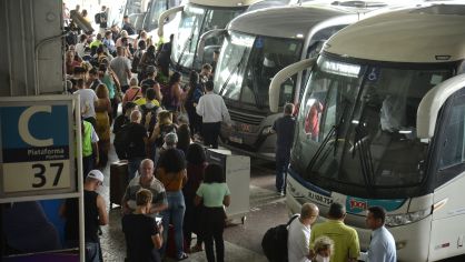 Movimentação de passageiros na rodoviária do Rio