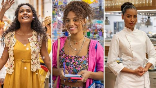 Duda Santos (Bia), Jéssica Ellen (Madá) e Gabz (Viola) são as atuais protagonistas da TV Globo