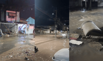 Vídeo: Idosa morre após rompimento de adutora na zona norte do Rio