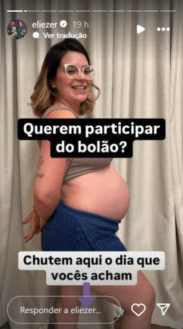 Eliezer pediu para que seguidores dessem palpites sobre data de nascimento de seu 2º filho • Instagram/Eliezer