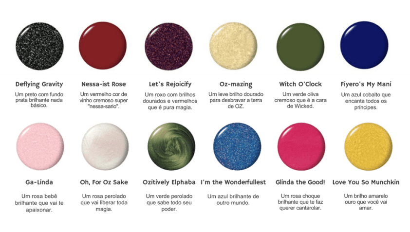 "Wicked" ganha coleção de esmaltes inspirada no filme • Divulgação/OPI