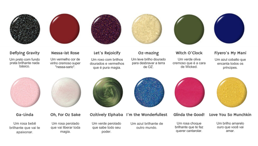 "Wicked" ganha coleção de esmaltes inspirada no filme • Divulgação/OPI